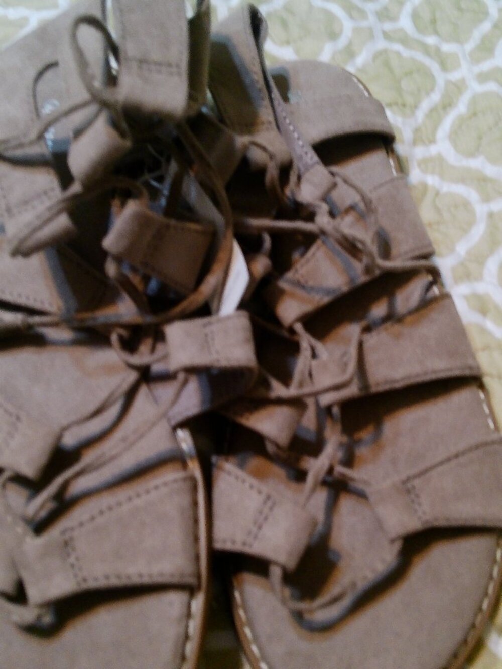 Old Navy Taupe Tie-Up Gladiator Sandals NEW WITH TAGS SIZE 10